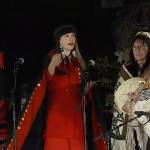 Tribal members of the Wrangell Cooperative Association perform a traditional song and dance during a lighting ceremony Tuesday night in Washington, D.C. The tree was cut from the Tongass National Forest near Wrangell. (Screenshot from C-SPAN broadcast)