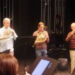Brass players rehearse for an annual Holiday Cheer concert Friday at Thunder Mountain Middle School. (Mark Sabbatini / Juneau Empire)