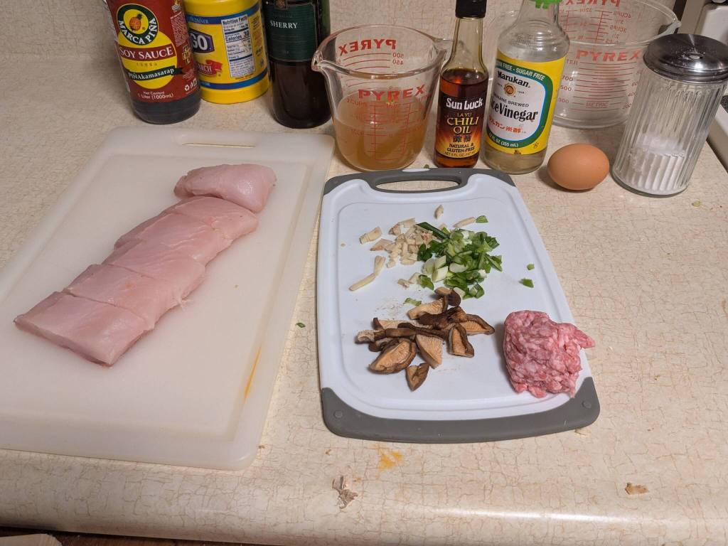 Preparing ingredients for Szechwan-style fish. (Photo by Patty Schied)