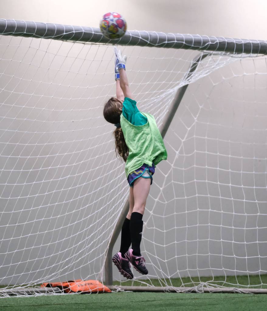 Elementary Division action at the 32nd Annual Holiday Cup Soccer Tournament on Tuesday, Dec. 31, at the Dimond Park Field House. (Klas Stolpe / Juneau Empire)