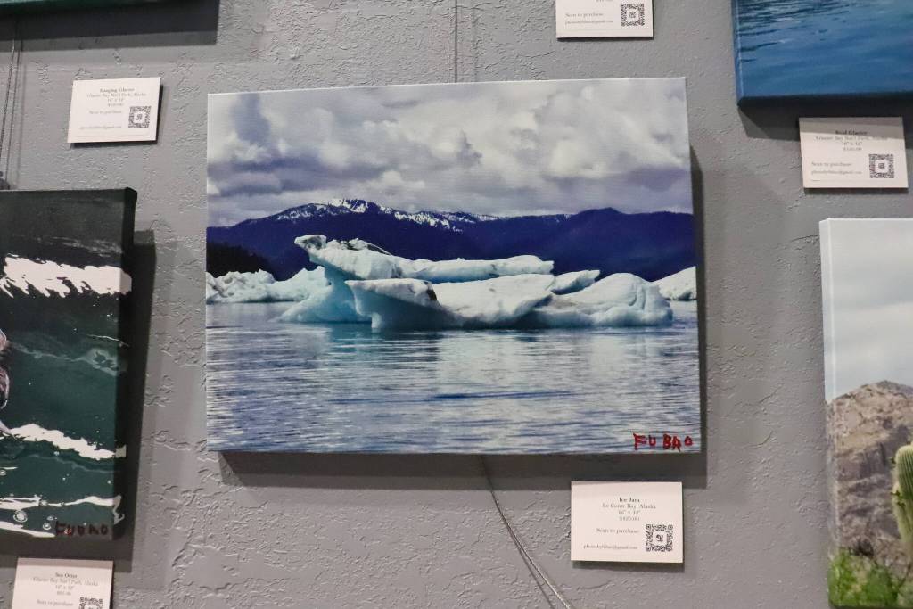 Fu Bao Hartle hopes to see a jam-packed event on Saturday for his solo art show. This 16 x 12 canvas print is titled Ice Jam and was taken in Le Conte Bay. (Jasz Garrett / Juneau Empire)