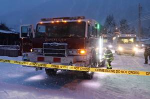 Capital City Fire/Rescue responds to a fatal fire on Aspen Avenue on Jan. 4. (Mark Sabbatini / Juneau Empire file photo)