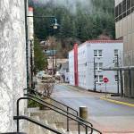Seen from the steps of the Alaska State Capitol, The Assembly, at the corner of Fourth Street and Seward Street, is less than a block away. The residential building is reserved for legislators or staff. (Laurie Craig / Juneau Empire)