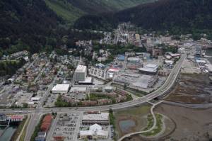 An aerial view of downtown Juneau. (Clarise Larson / Juneau Empire file photo)