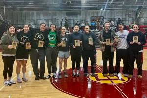 Members of the Womens Division all-tournament team at last weeks Mt. Edgecumbe Invitational Basketball Tournament at the MEHS B.J. McGillis Gymnasium. (Photo courtesy MEHS)