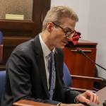 Juneau School District Superintendent Frank Hauser testifies in support of a base student allocation increase on Jan. 29, 2025. (Jasz Garrett / Juneau Empire)