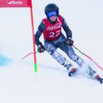 Juneau Ski Clubs U16 athlete Angus Andrews races in the mens giant slalom during the Coca-Cola Classic race series on Wednesday at the Alyeska Race Trail in Girdwood. (Photo courtesy Bob Eastaugh)