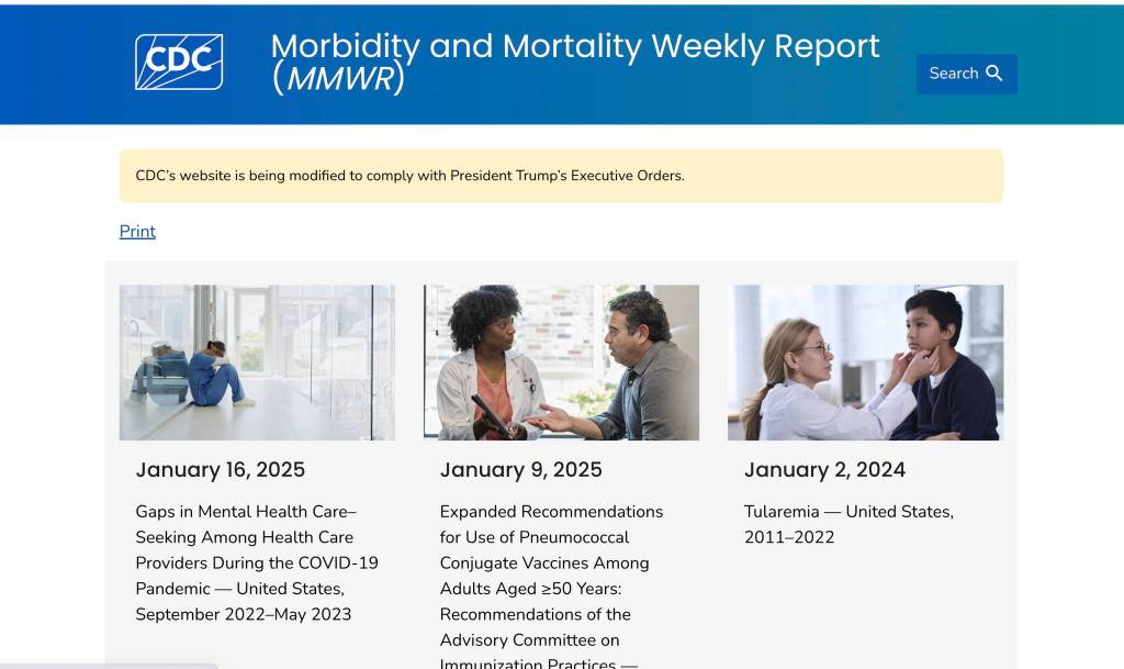 An announcement at the Centers for Disease Control and Preventions website Saturday notes it is being modified to comply with President Trumps Executive Orders.