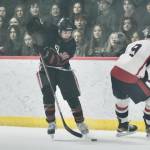 Juneau-Douglas High School: Yadaa.at Kalé Crimson Bears hockey junior Elliot Welch (36) was selected to the 2025 Northern Lights Conference Good Sports Team this week at the ASAA state hockey tournament. (Klas Stolpe / Juneau Empire)