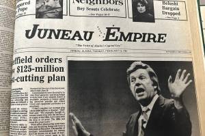 The front page of the Juneau Empire on Feb. 12, 1985. (Mark Sabbatini / Juneau Empire)
