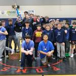 The Thunder Mountain Middle School Falcons won the boys team championship at the Southeast Middle School Regional Wrestling Tournament on Saturday at TMMS. (Klas Stolpe / Juneau Empire)