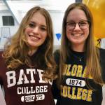 Juneau-Douglas High School: Yadaa.at Kalé senior swimmers Pacific Ricke and Lucia Chapell signed national letters of intent to become student-athletes at Bates College and Colorado College, respectively, Thursday at Augustus Brown Pool. (Klas Stolpe / Juneau Empire)