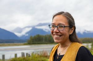Katrina Hotch is the Sustainable Southeast Partnerships Community Catalyst for the Chilkat Valley. (Photo by Ḵaa Yahaayí Shkalneegi Muriel Reid)