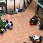 Jonas Nordwall performs a noontime concert on the 1928 Kimball Theatre Pipe Organ at the State Office Building on Friday. Weekly concerts featuring various performers at the instrument draw between 20 to 50 people, according to an official at the Alaska State Museum, which owns the organ. (Mark Sabbatini / Juneau Empire)