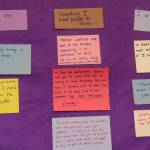 A comment wall gives federal employees a space to share their thoughts on Saturday, March 8, 2025. (Jasz Garrett / Juneau Empire)