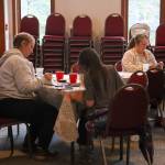 Volunteers lead painting for stress relief at Shepherd of the Valley Lutheran Church on Saturday, March 8, 2025. (Jasz Garrett / Juneau Empire)