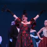 Rosalinda (Sara Radke Brown) singing during a rehearsal for Die Fledermaus on Wednesday, March 12, 2025. (Jasz Garrett / Juneau Empire)
