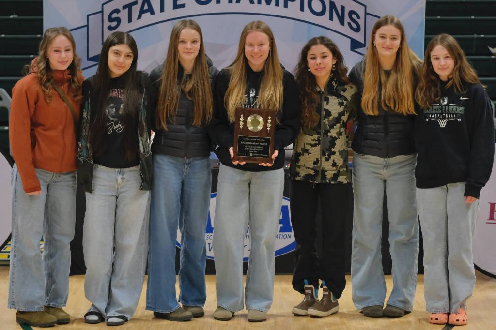 The Haines Glacier Bears won the 2A Girls Sportsmanship Award at the 2025 ASAA March Madness Alaska 1A/2A State Basketball Championships in Anchorages Alaska Airlines Center. (Klas Stolpe / Juneau Empire)