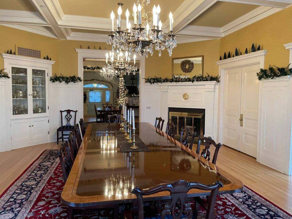 Looking through the dining room and reception area to the front door of the Governors House. (Laurie Craig / Juneau Empire file photo)
