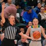 Zosha Krupa in action at the 2025 ASAA March Madness Alaska 1A/2A Basketball State Championships at Anchorages Alaska Airlines Center. (Klas Stolpe / Juneau Empire)
