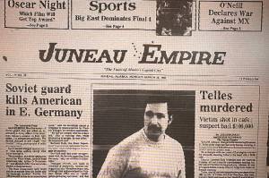 The front page of the Juneau Empire on March 25, 1985. (Mark Sabbatini / Juneau Empire)