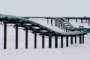 ConocoPhillips oil pipelines on the North Slope of Alaska on March 23, 2023. (Erin Schaff/The New York Times)