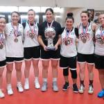 Womens Bracket champions Craig pose for a photo Saturday after winning the 76th Annual Gold Medal Basketball Tournament. (Klas Stolpe / Juneau Empire)