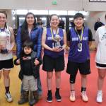 The 76th Annual Gold Medal Basketball Tournament Womens Bracket All Tournament Team, left to right, Nani Weimer (Craig), Melissa Fisher (Hoonah), Florence Kargi (Hooper Bay), Susie Long (Hooper Bay), Michaela Demmert (Craig). Not pictured Brandi Hale (Hooper Bay), Nadine Fraker (Yakutat), Trinity Jackson (Yakutat), Monica Ashenfelter (Kake). Klas Stolpe / Juneau Empire)