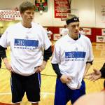 Basketball official Fred Angerman Jr speaks in a Region V Tournament pregame captains meeting in 2008. (Klas Stolpe / Juneau Empire)