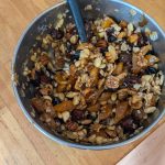 Preparing topping for Marys extreme bars. (Photo by Patty Schied)