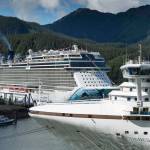 In this June 5, 2018, photo, the mega-ship Norwegian Bliss docks in Juneau for the first time. (Michael Penn / Juneau Empire file photo)