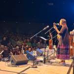 Rhiannon Giddens and Dirk Powell, the featured guest artists for the 50th Alaska Folk Festival, perform the final concert of the weeklong event at Centennial Hall on Sunday night. (Mark Sabbatini / Juneau Empire)