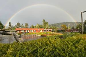 A rainbow spans the University of Alaska Southeast campus in September of 2024. (University of Alaska Southeast photo)