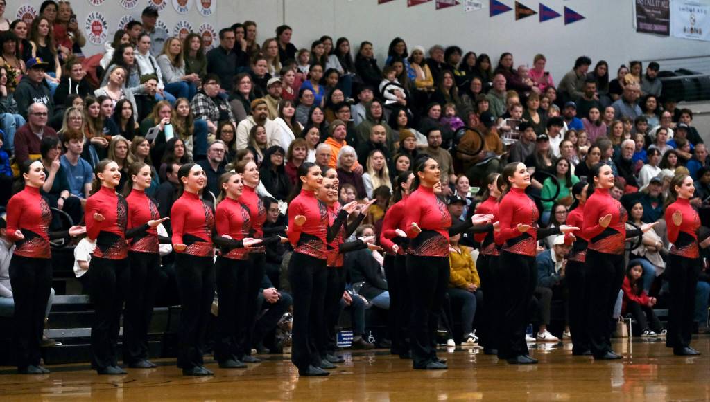 Juneau-Douglas High School: Yadaa.at Kalé George Houston Gymnasium was near capacity during the JDHS dance teams Showtime 2025 on Saturday. (Klas Stolpe / Juneau Empire)