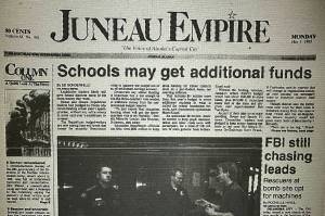 The front page of the Juneau Empire on May 1, 1995. (Mark Sabbatini / Juneau Empire)