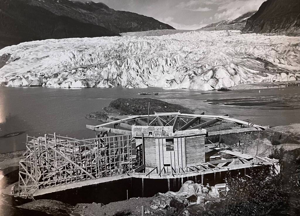 Mendenhall Glacier Visitor Center during construction. (Courtesy of MRV Architects)