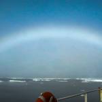 An Arctic fogbow is seen from the deck of the Coast Guard cutter Healy during the 2016 Hidden Ocean mission to the High Arctic area known as the Chukchi Borderland. The Healy cruise was part of a project carried out over several years to map the extended continental shelf in the Arctic Ocean beyond the nations 200-nautical-mile exclusive economic zone. That extended area includes the Chukchi Borderland. (Photo provided by Caitlin Bailey/Global Foundation for Ocean Exploration)