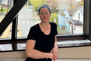 Tessa Hulls, an author who moved to Juneau during the winter, at the Alaska State Capitol on Monday after her graphic novel Feeding Ghosts won the 2025 Pulitzer Prize in the Memoir or Autobiography category. (Mark Sabbatini / Juneau Empire)