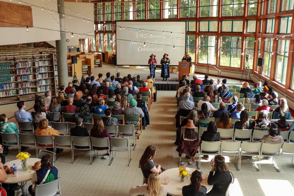 The annual Alaska Native graduation ceremony was held at the University of Alaska Southeast Egan Library on Sunday, May 4, 2025. (Jasz Garrett / Juneau Empire)