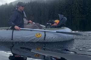 Steelheading with a baby is no excuse for getting shut out. (Photo by Jeff Lund)