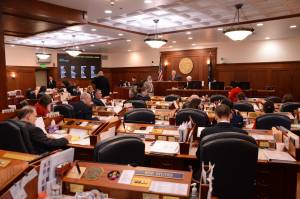 The Alaska House of Representatives is seen in action on Monday, May 5, 2025. (James Brooks/Alaska Beacon)
