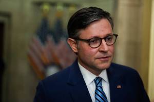 Republicans have toiled under House Speaker Mike Johnson to find $880 billion in savings over a decade and assemble a number of cuts large enough to meet that goal. (Tierney L. Cross / For The New York Times)