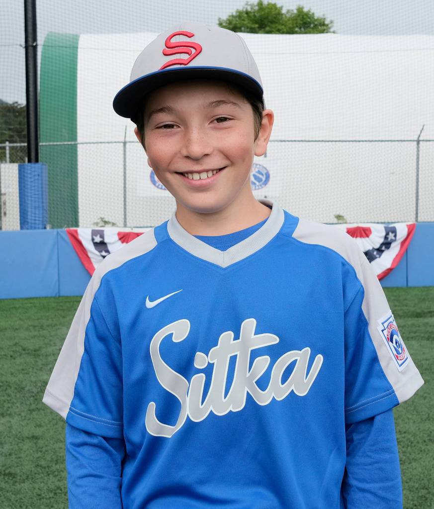 This file photo shows Sitka Little League all-star Caleb Calhoun when he wore #1, his favorite food was pizza rolls and his favorite player Barry Bonds. (Klas Stolpe / Juneau Empire)