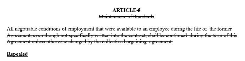 The Juneau School Districts initial proposal on February 12, 2025, attempts to repeal Article Five. (Screenshot)