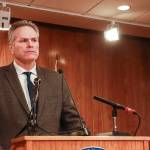 Gov. Mike Dunleavy (R-Alaska) held a press conference on Monday, May 19, 2025, to discuss his decision to veto an education bill. (Jasz Garrett / Juneau Empire)