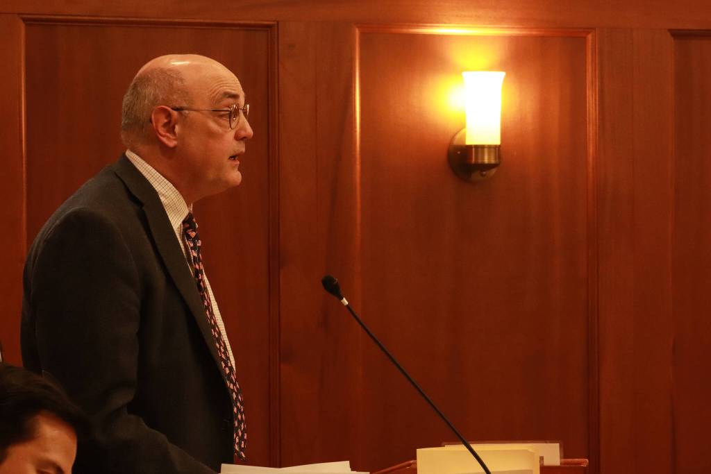 Rep. Andy Josephson (D-Anchorage) speaks about the budget on Tuesday, May 20, 2025. (Jasz Garrett / Juneau Empire)