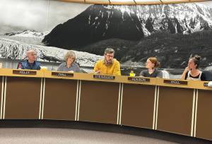Juneau Assembly members discuss a proposed increase in the mill rate for the fiscal year starting July 1 during a meeting of the Assemblys Finance Committee on Wednesday, May 21, 2025. (Mark Sabbatini / Juneau Empire)