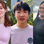 Juneau high school seniors Peyton Edmunds of IDEA Homeschool (left), Ryan Song of Juneau-Douglas High School: Yadaa.at Kalé (center) and Maxie Lehauli of Yaaḵoosgé Daakahídi Alternative High School. (Photos of Edmunds and Song by Juneau Empire staff, photo of Lehauli provided by her family)