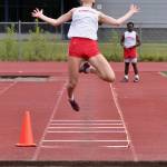 Juneau-Douglas High School: Yadaa.at Kalés senior Cailynn Baxter wins the Division I girls long jump during the Region V Track & Field Championships at Juneaus Thunder Mountain Middle School on Saturday. (Klas Stolpe / Juneau Empire)