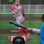 Juneau-Douglas High School: Yadaa.at Kalé sophomore pitcher Taylor Williams delivers against Sitka on Saturday at Adair-Kennedy Memorial Park during the Crimson Bears senior appreciation game. (Klas Stolpe / Juneau Empire)